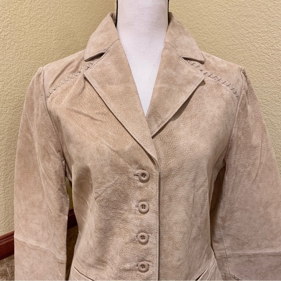 Beyond California NWT Suede Leather Jacket Blazer Womens Tan Size Large Western - Picture 3 of 15